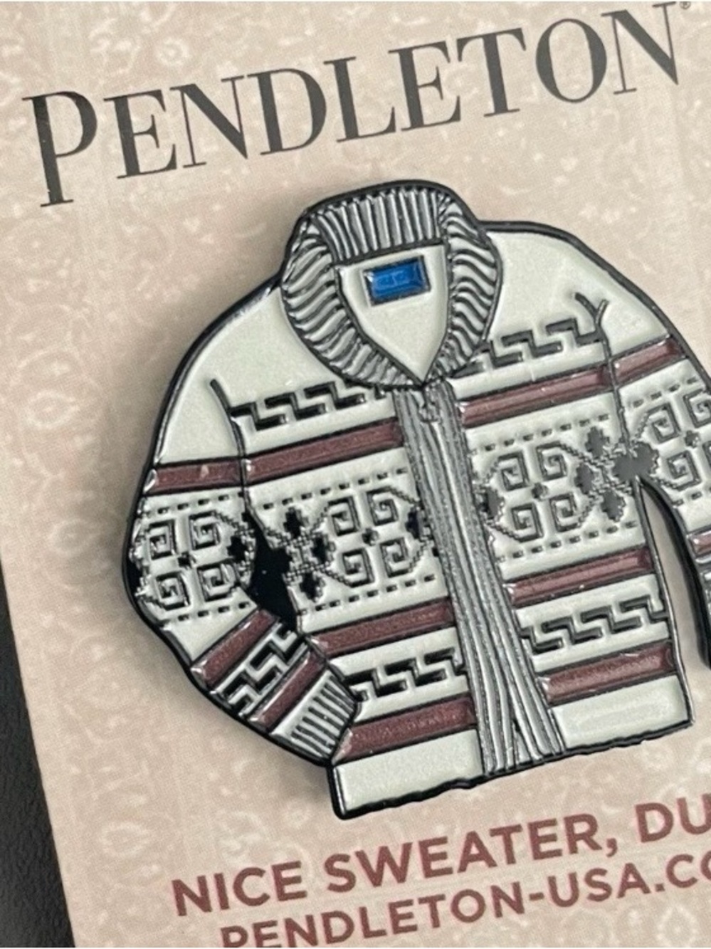 Pendleton Big Lebowski sweater pin